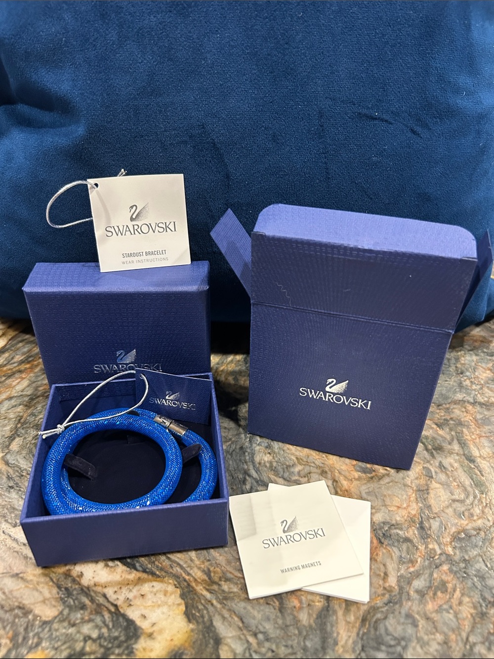 Swarovski Blue Crystal Stardust Bracelet with Silver Accents